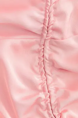 Robe en satin avec cordon de serrage - Rose clair — photo 5