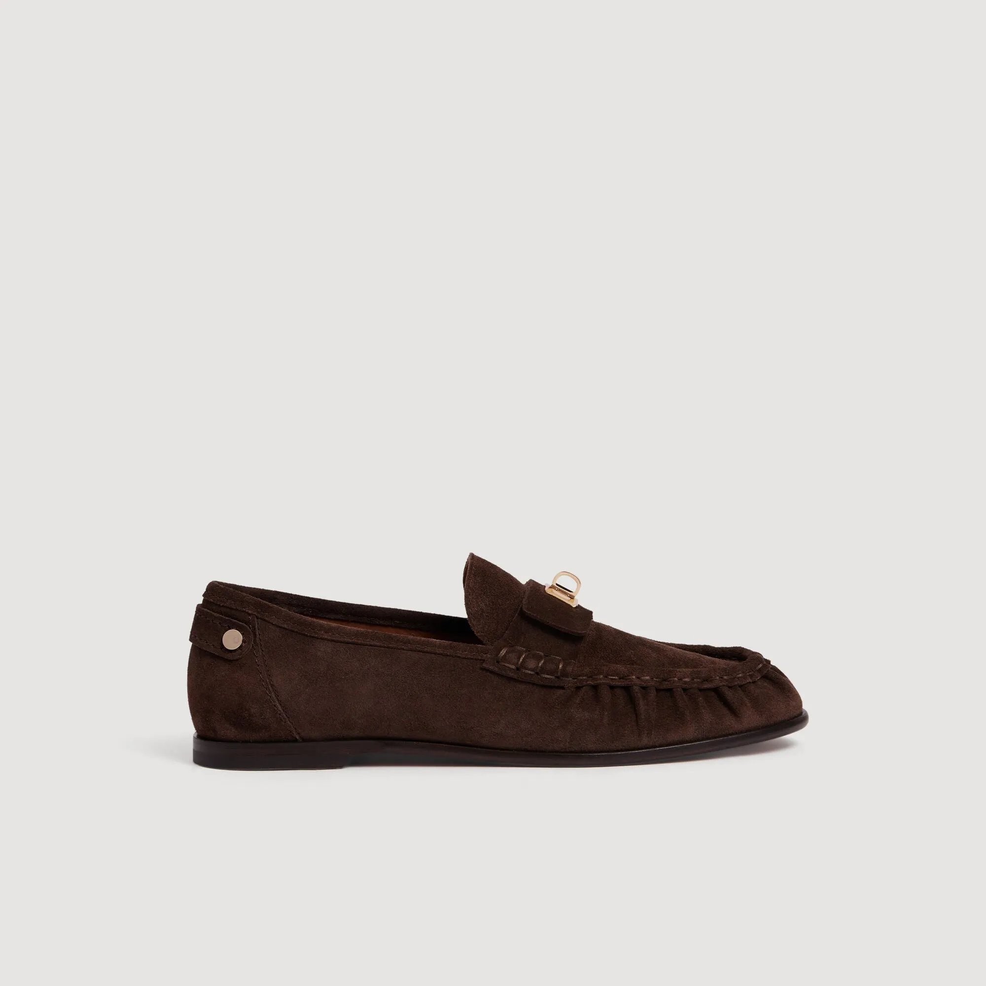 Mocassins en cuir suède à fermoir