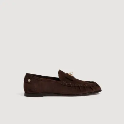 Mocassins en cuir suède à fermoir