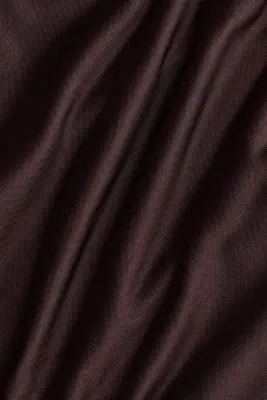 Pantalon large avec détail superposé - Marron foncé — photo 3