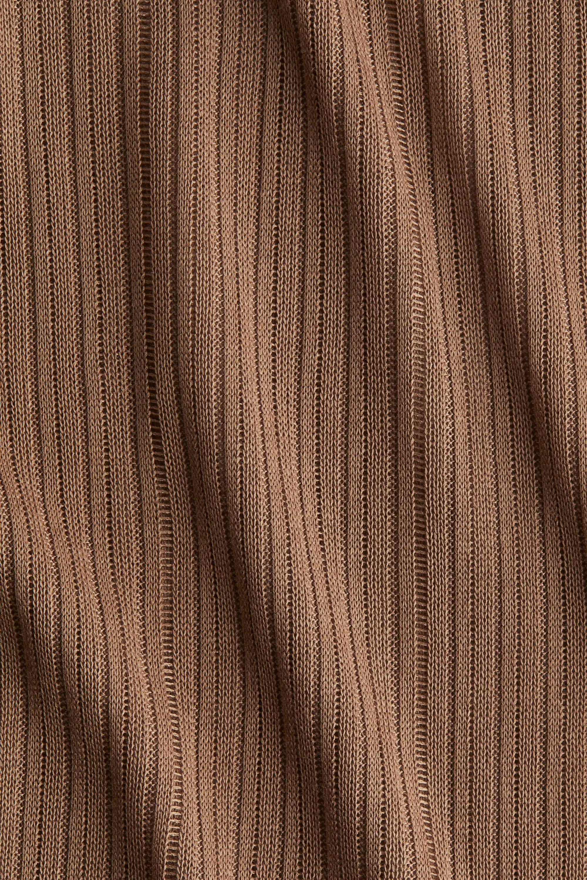 Débardeur en maille côtelée - Beige foncé