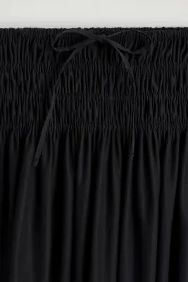 JUPE MIDI À TAILLE FRONCÉE - NOIR — photo 5