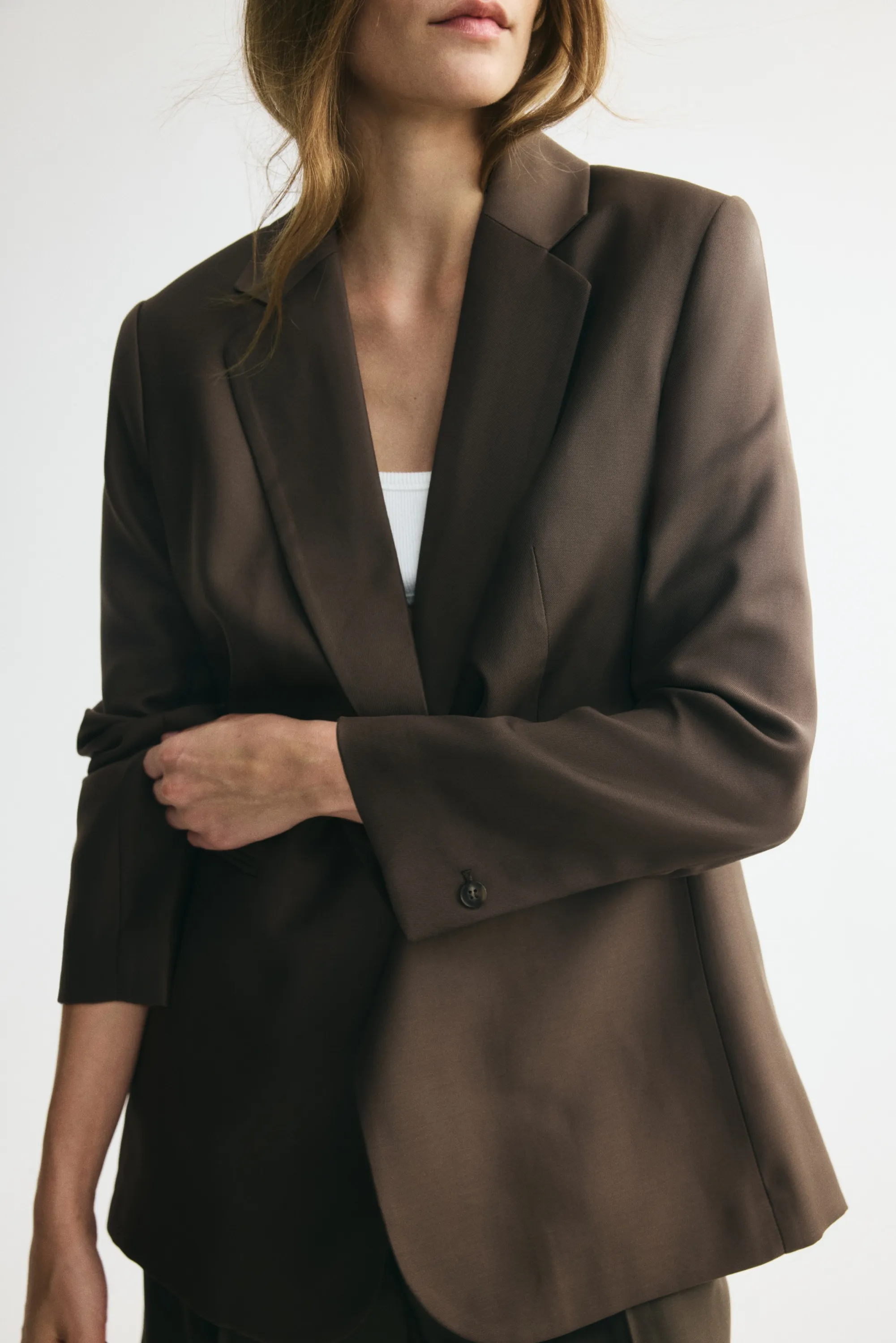 Blazer à fermeture droite - Taupe foncé
