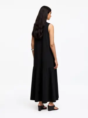 Robe mi-longue sans manches - Noir — photo 2