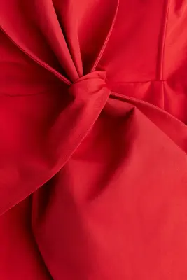 Robe crayon avec nœud devant - Rouge