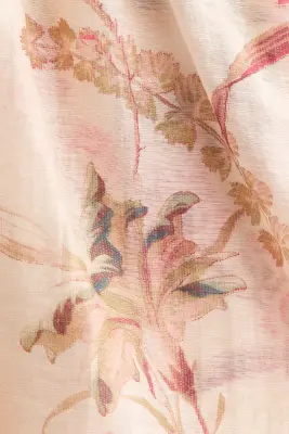 Robe en lin mélangé - Beige clair/fleuri — photo 4