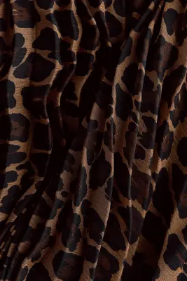 Jupe plissée vaporeuse - Beige/imprimé léopard — photo 4
