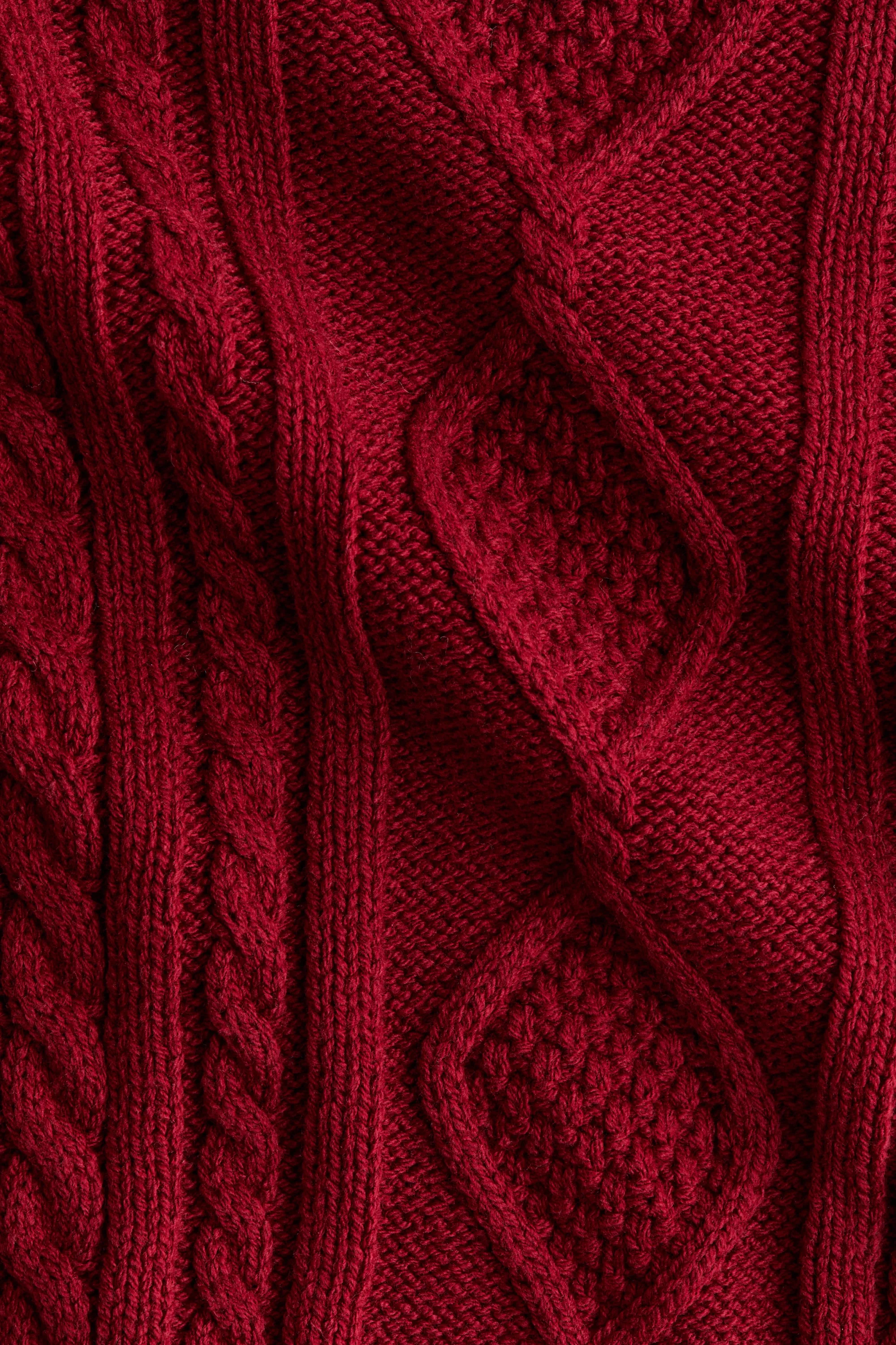 Cable-knit jumper - Rouge foncé