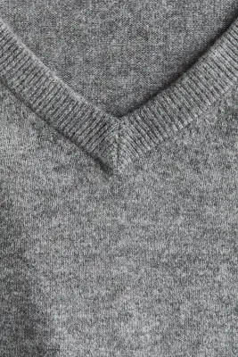 Pull oversize à encolure en V - Gris chiné — photo 3