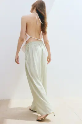 Pantalon large avec cordon de serrage - Vert ancien clair — photo 2