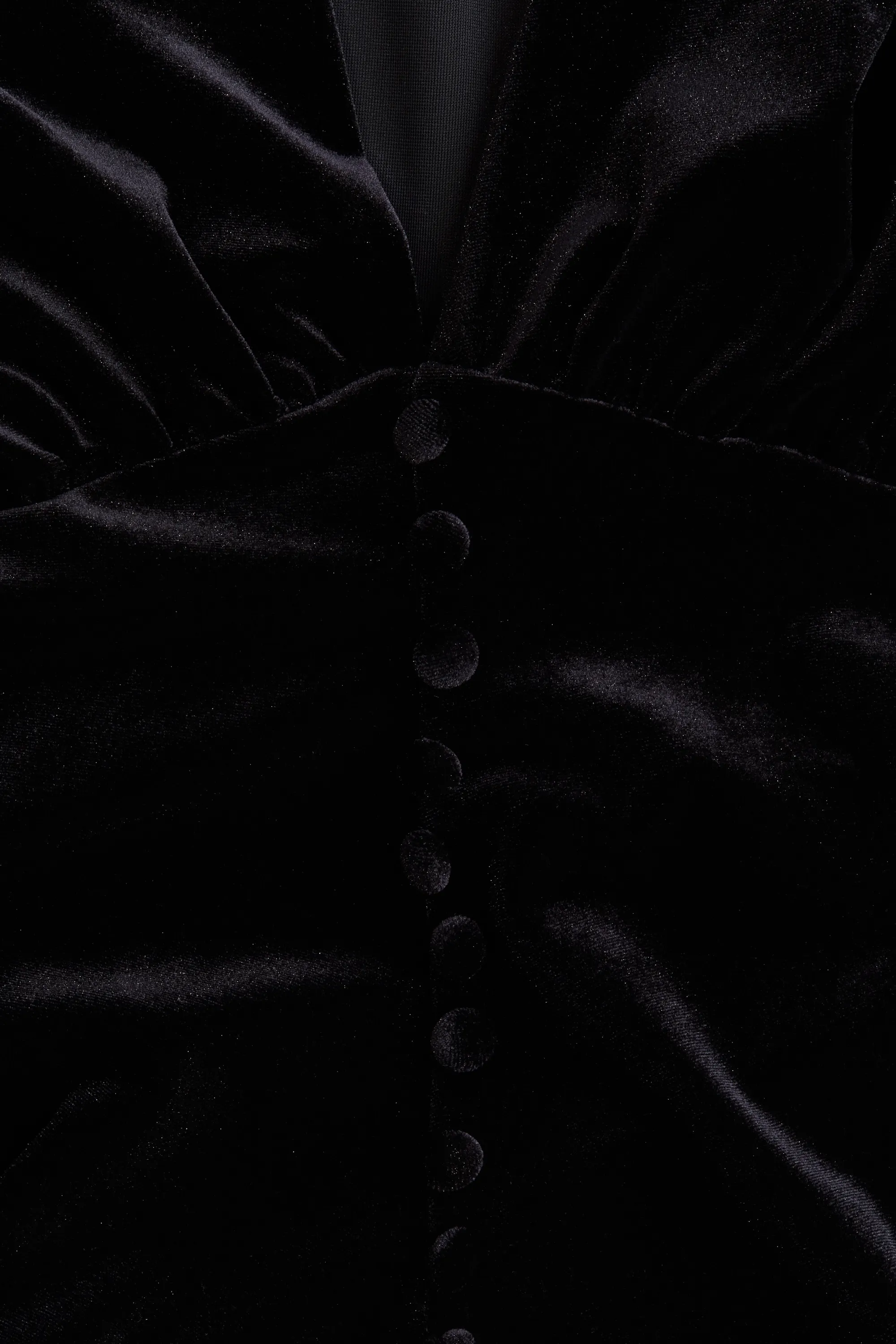 Top drapé en velours - Noir