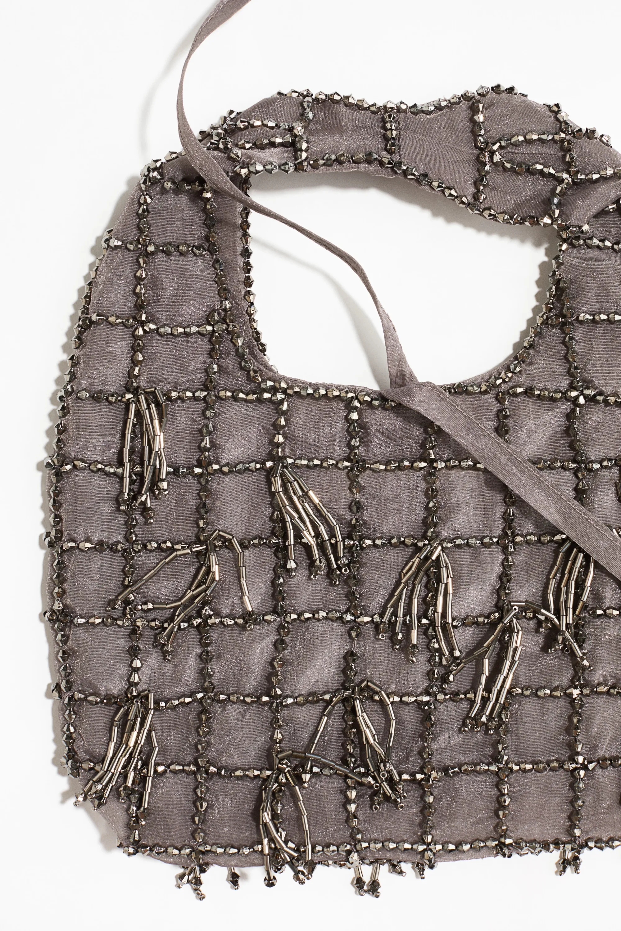 Sac à main ornementé - Gris/argenté
