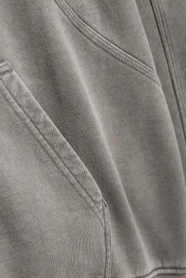 Sweat à capuche zippé carré - Gris délavé — photo 3