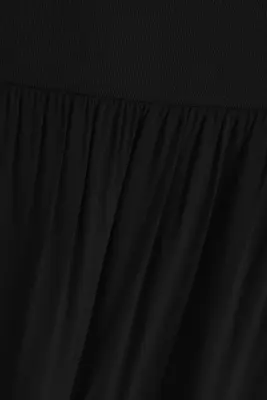 ROBE MIDI CONTRASTÉE - NOIR — photo 5