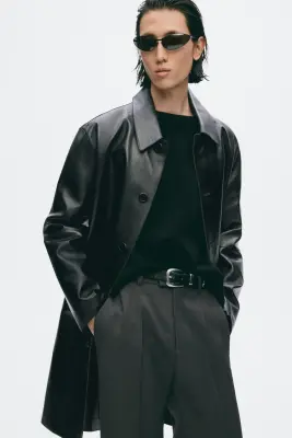 Long leather coat - Noir — photo 2