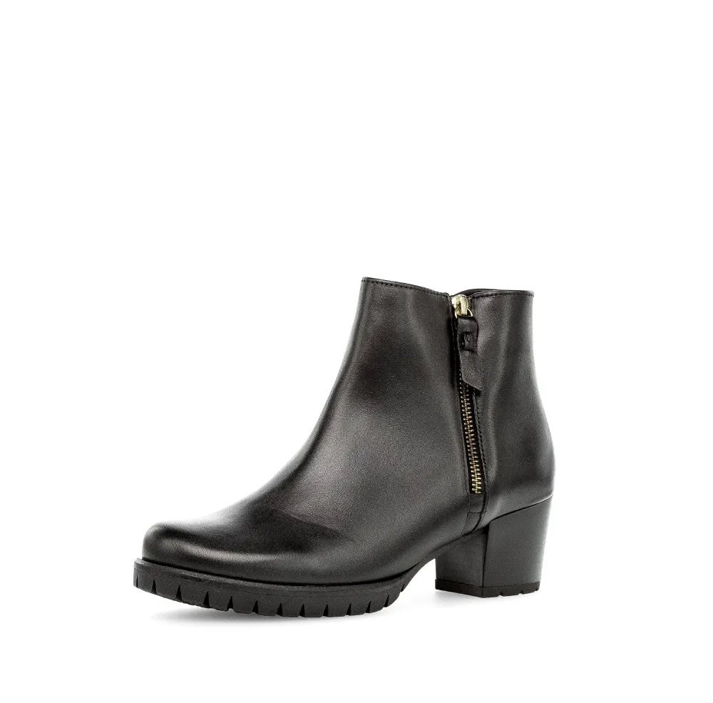 Bottines Gabor 76.653.51 Noires - Cuir Lacets Zip Grande Pointure Femme