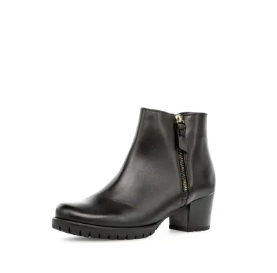 Bottines Gabor 76.653.51 Noires - Cuir Lacets Zip Grande Pointure Femme — photo 1
