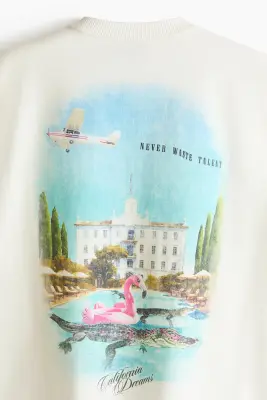 T-shirt imprimé Loose Fit - Blanc/California Dreams — photo 5