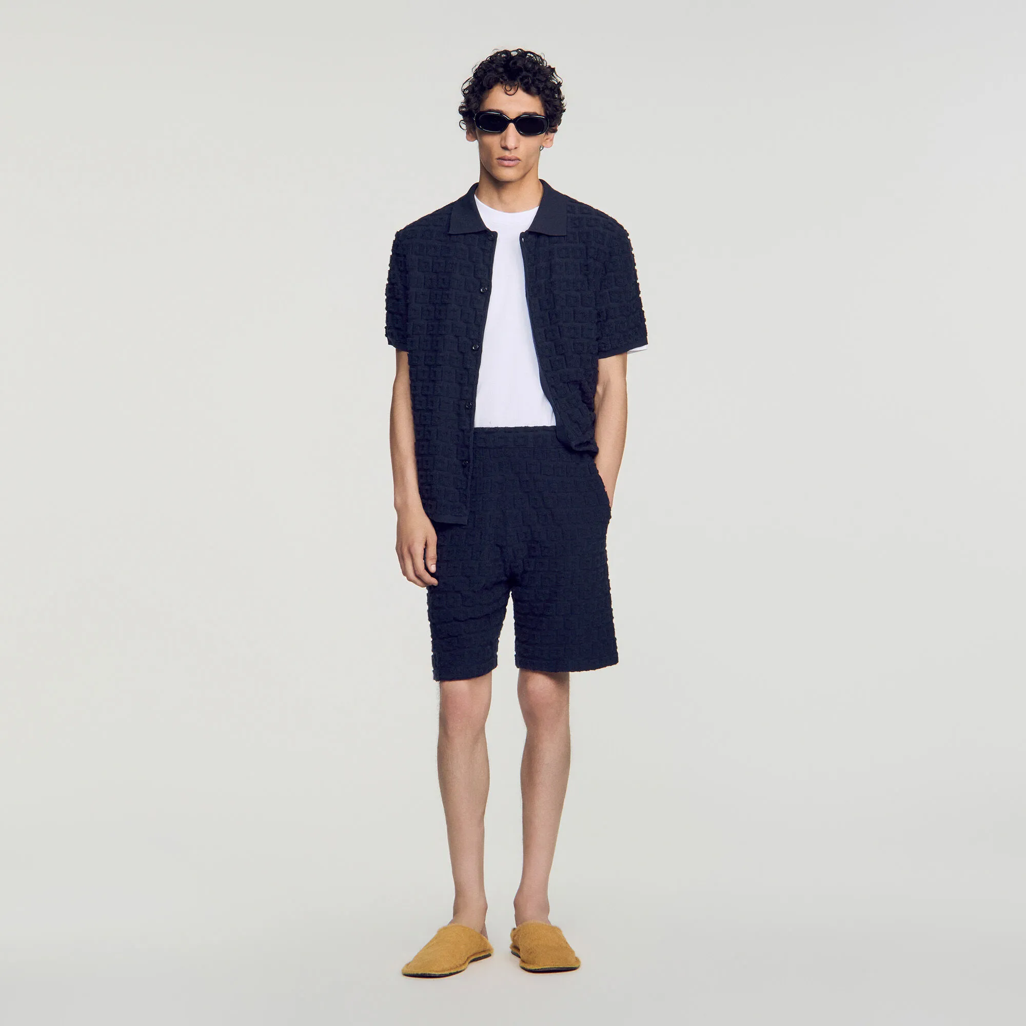 Short en maille éponge jacquard