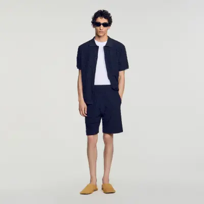 Short en maille éponge jacquard