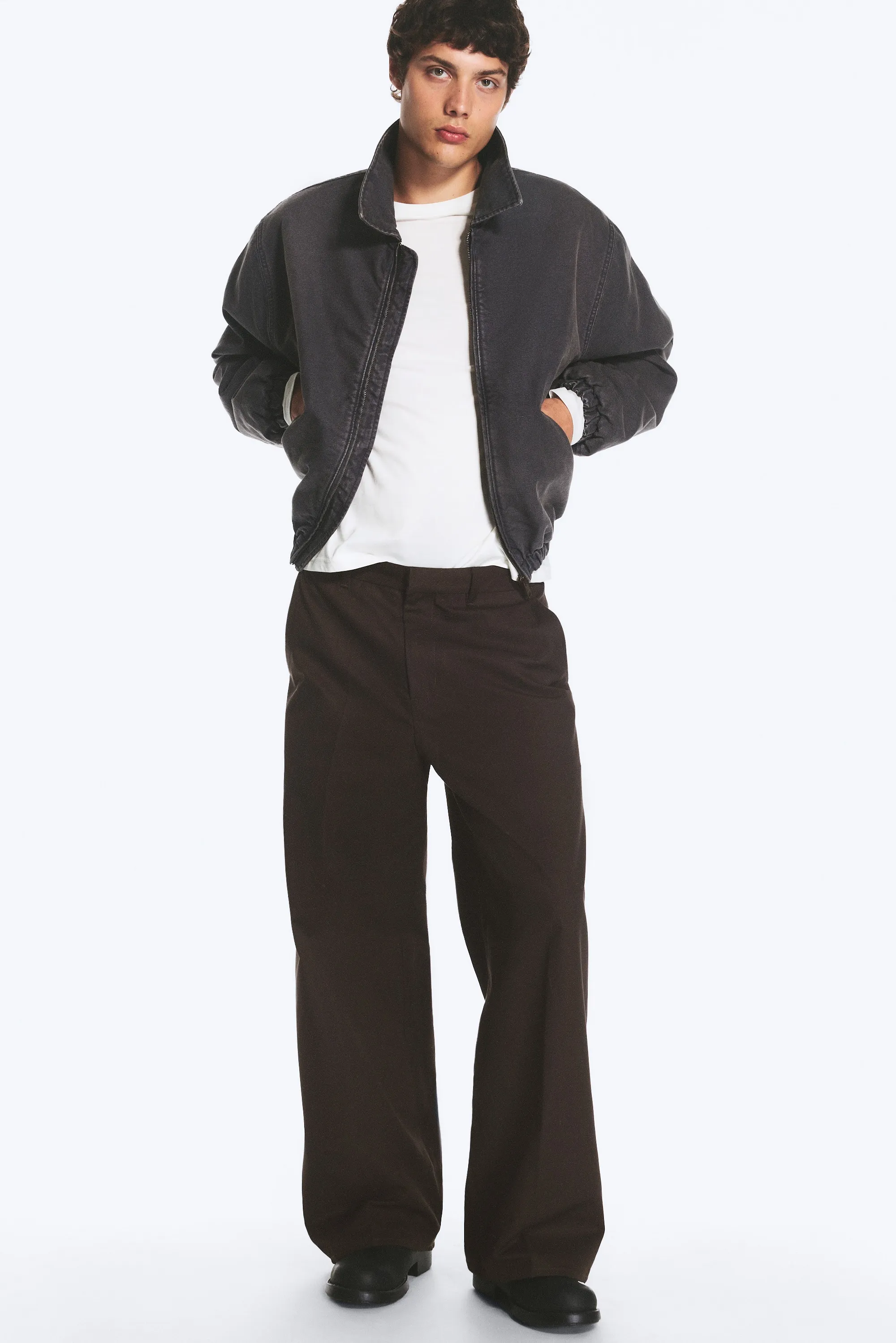 Pantalon chino Emil coupe ample - Marron foncé