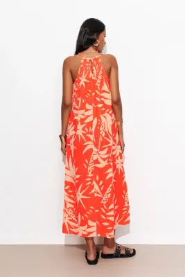 Robe longue fluo à bretelles — photo 4