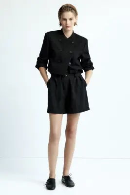 Blazer court à fermeture croisée - Noir — photo 2