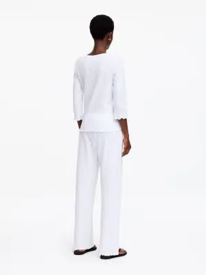 Haut en maille pointelle - Blanc — photo 2