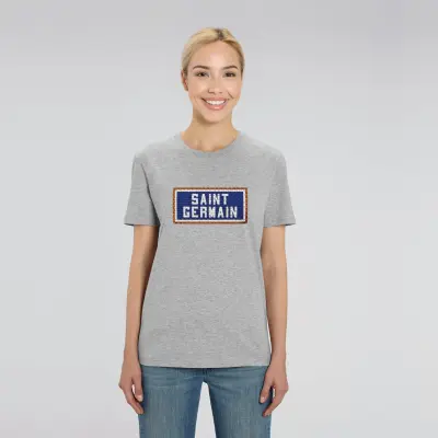 T-SHIRT COTON BIO BRODÉ - SAINT GERMAIN - GRIS — photo 3