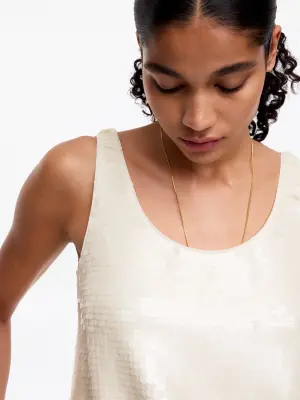 Débardeur à sequins - Beige — photo 3