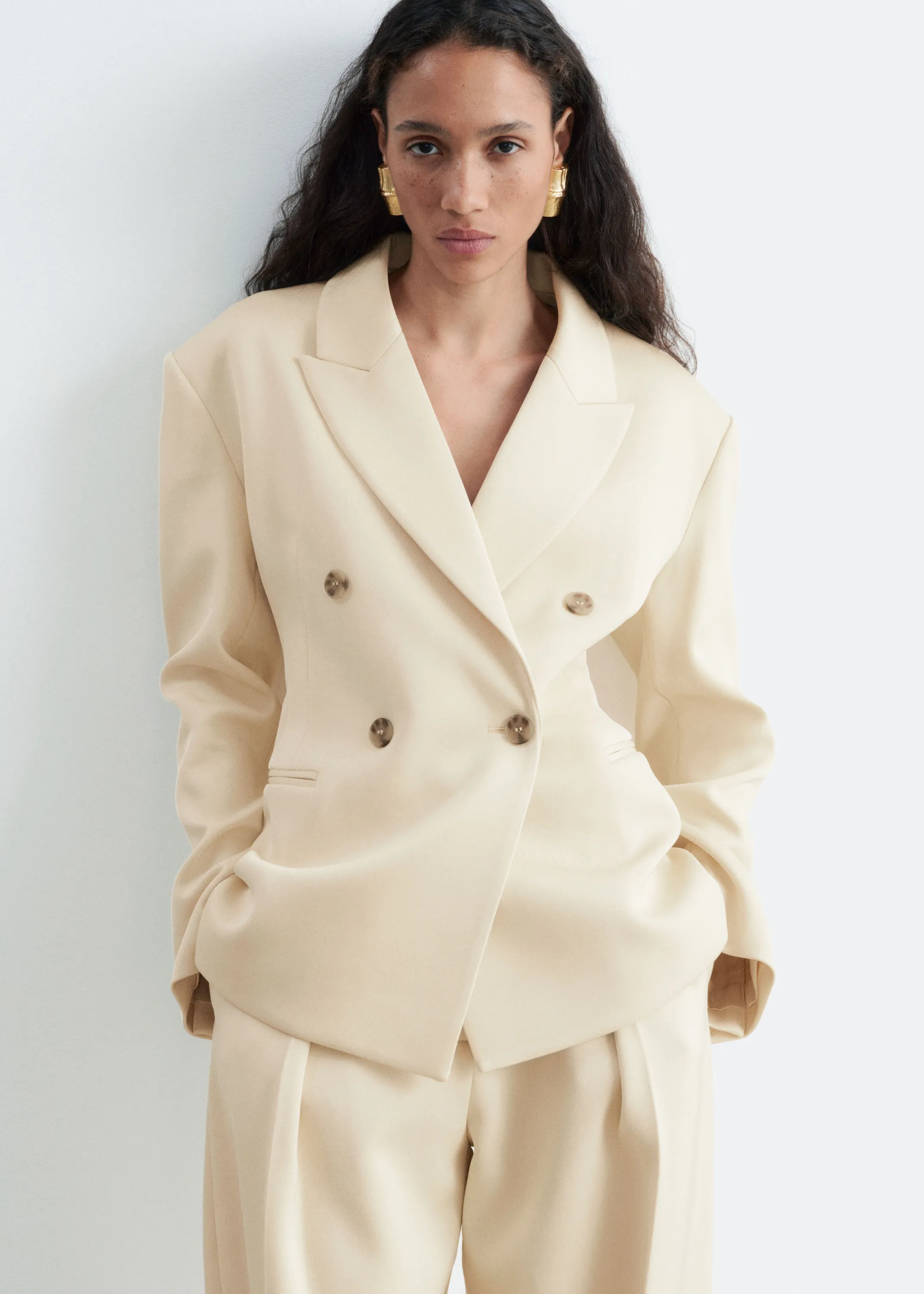 Blazer à taille cintrée - Beige clair
