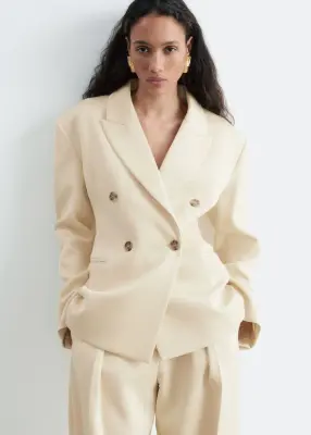 Blazer à taille cintrée - Beige clair — photo 1