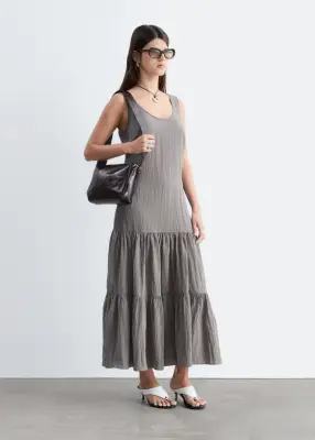 Robe longue à plusieurs niveaux - Gris — photo 3