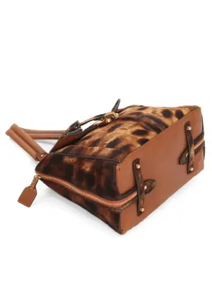 Sac à main DARLA en veau façon poulain imprimé léopard marron beige Prix boutique 1500€ — photo 5