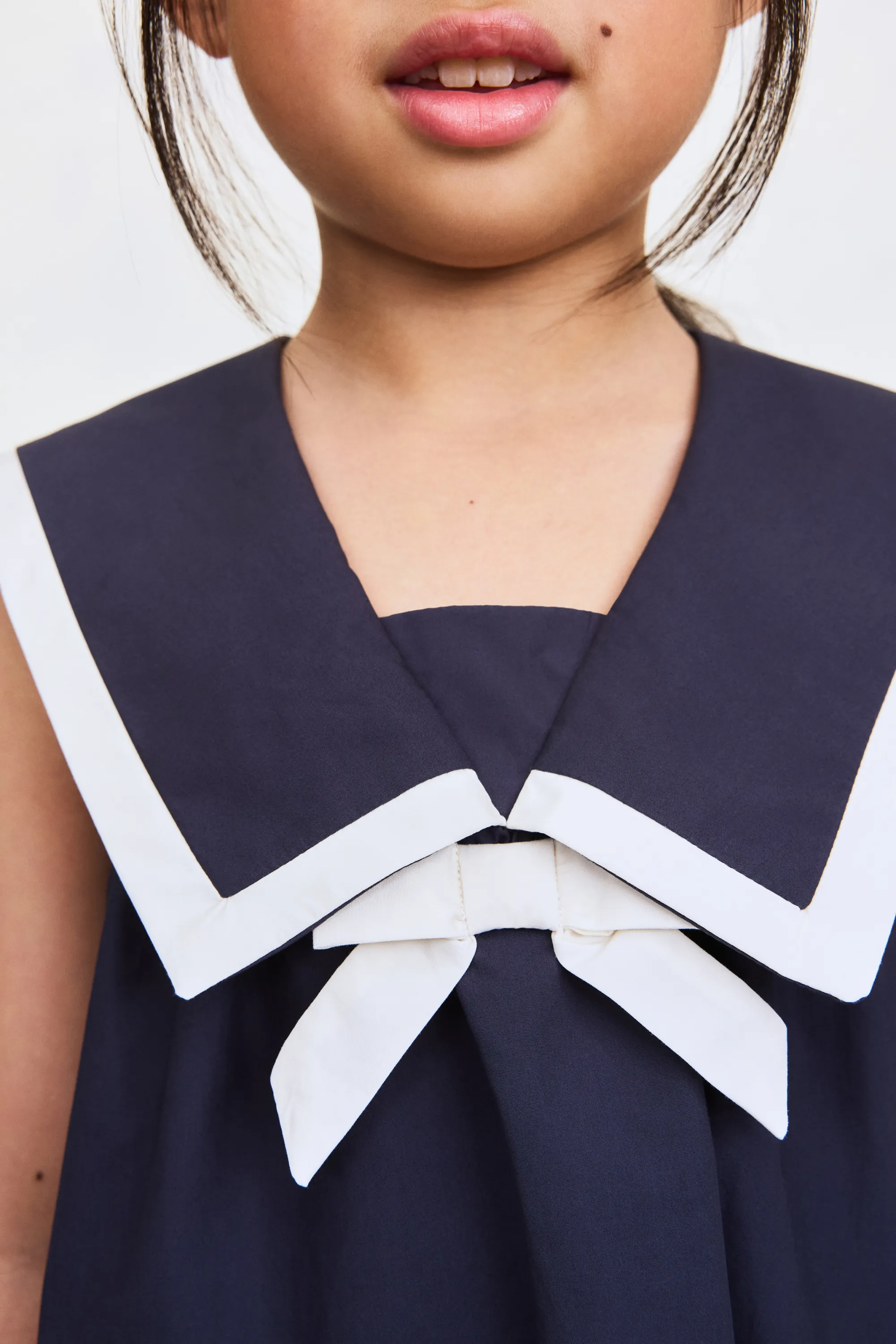 Cotton sailor dress - Bleu marine