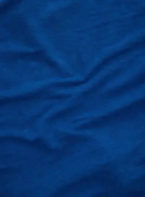 Tee shirt Bleu Manches Courtes Col Polo en Lin / Elasthanne — photo 5