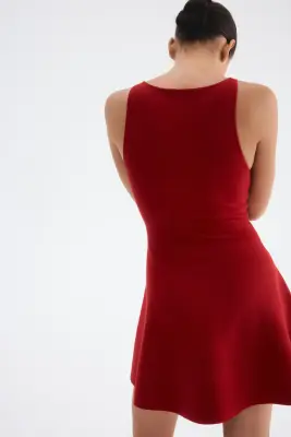 Robe en maille côtelée - Rouge — photo 3