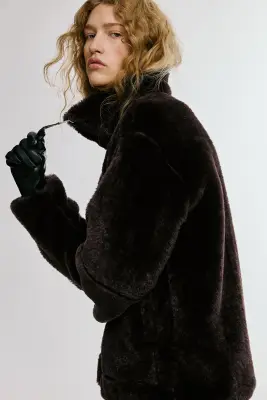 Veste oversize - Marron foncé — photo 3