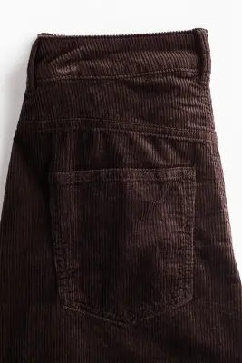 Pantalon barrel en velours de coton côtelé - Marron foncé — photo 4