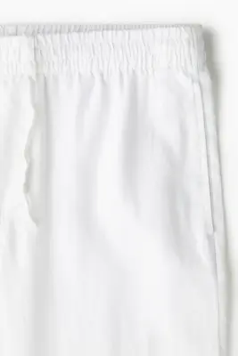 Pantalon Regular Fit en lin - Blanc — photo 5