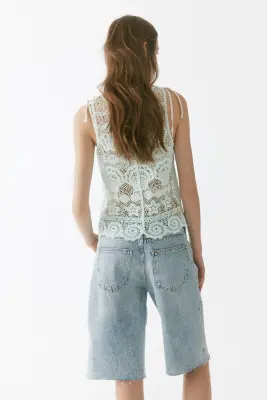 Short Bermuda en denim - Bleu denim clair — photo 2