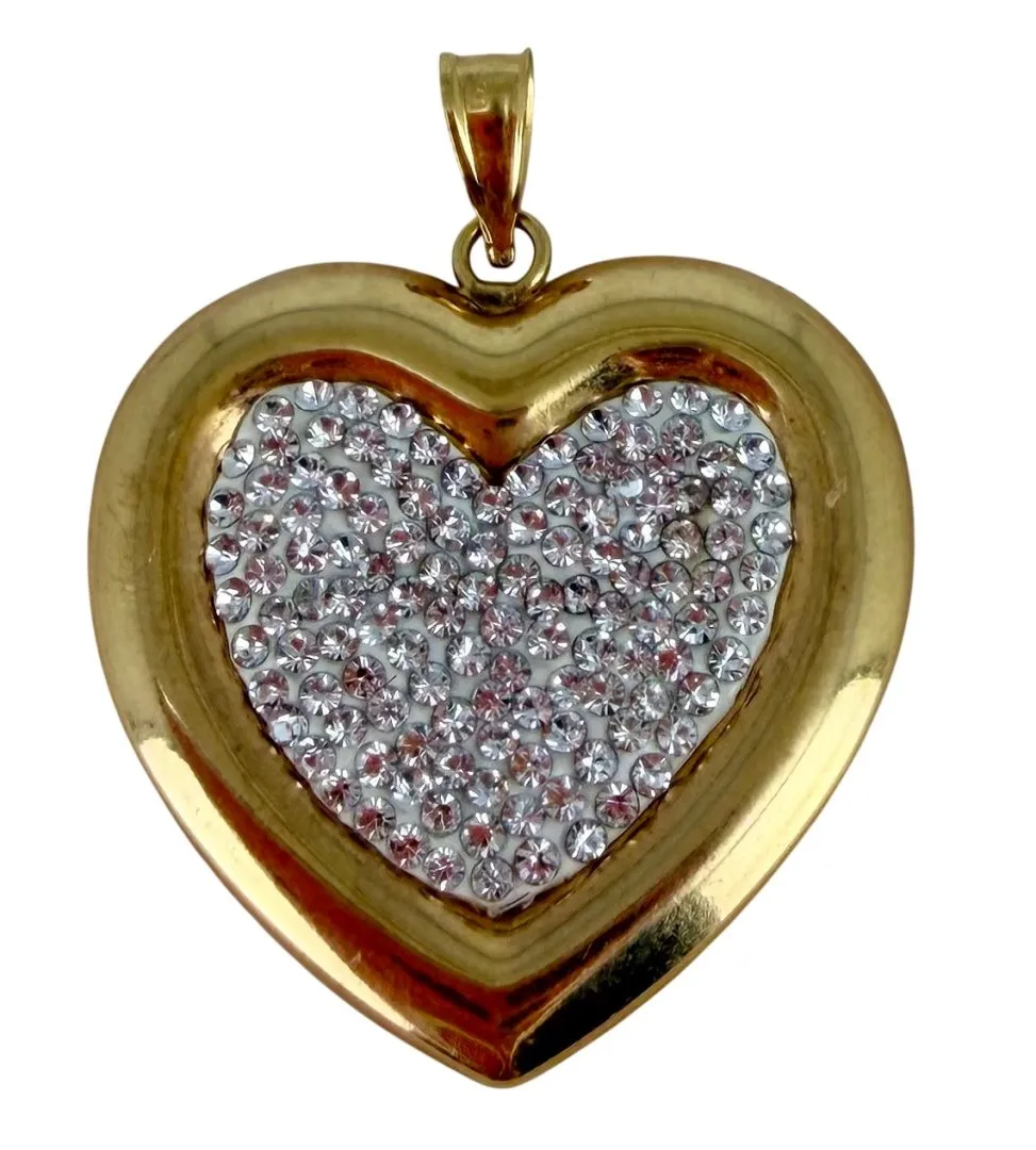Pendentif jaune coeur oxydes zirconiums