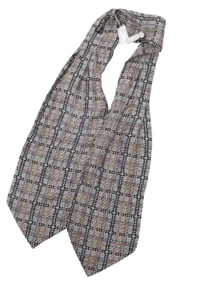 Foulard en soie imprimé bleu marron crème Prix boutique 370€ — photo 5