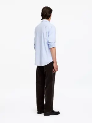 Pantalon ample en velours côtelé OCEAN - Marron — photo 3