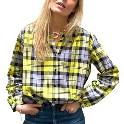 Chemise Carreaux Jaune - Sélection Joée — photo 1