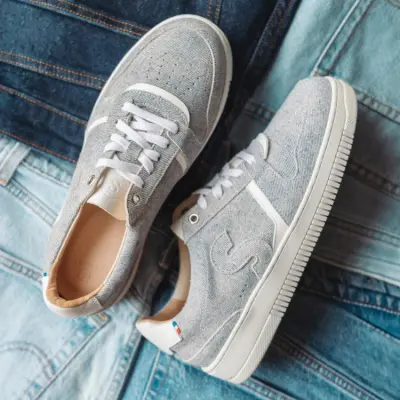 Baskets Bellis Bleu Clair - cuir texturé — photo 1