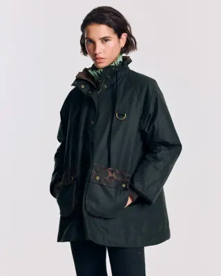 Veste Anaïs kaki et léopard fauve Barbour x Balzac Paris — photo 2