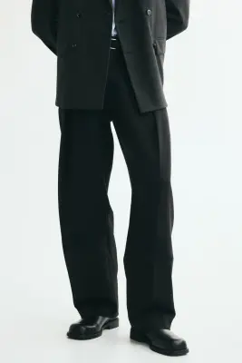 Pantalon chic Loose Fit avec plis - Noir — photo 2
