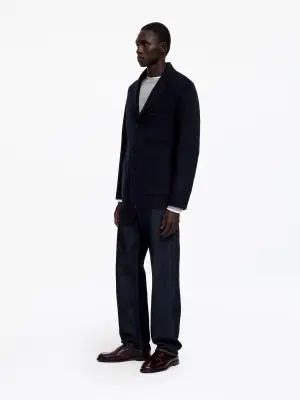 Blazer en laine double face - Bleu foncé — photo 1