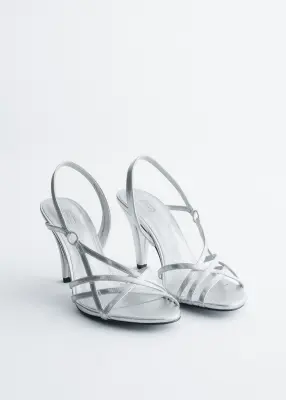 Sandales en cuir à anneaux - Argenté — photo 1